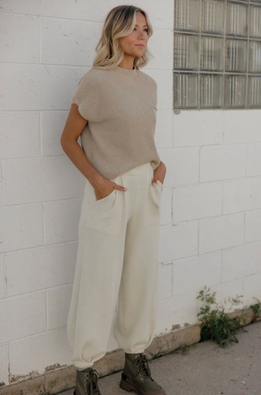 Free People Beach Linen Blend Knit Jogger Pants size XS